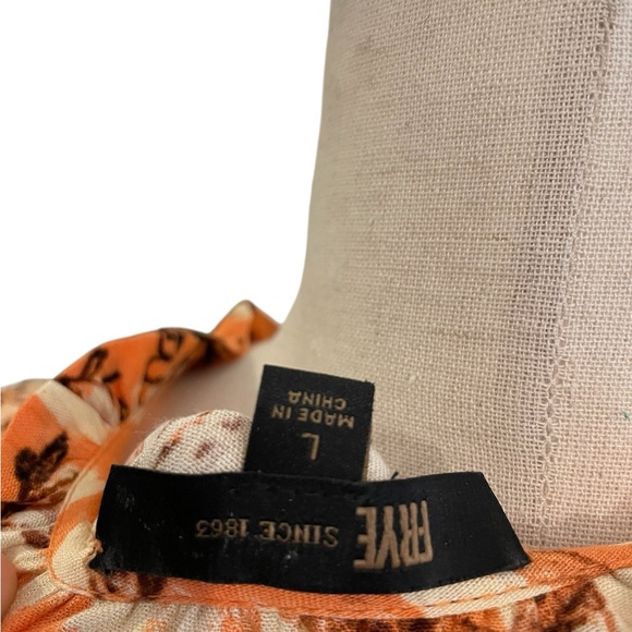 FRYE Cadmium Orange Combo Ruffle Dress - Picture 8 of 13